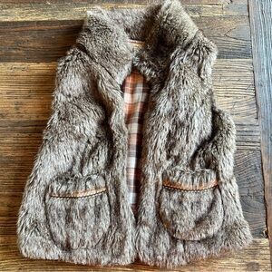 American Rag Brown Faux Fur Vest with Cozy Texture
